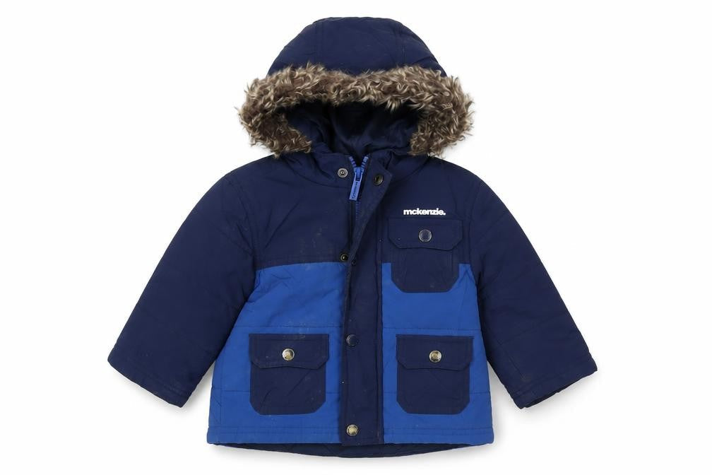 McKenzie Blue Unisex Puffer Jacket 6-9 Months Hooded Winter