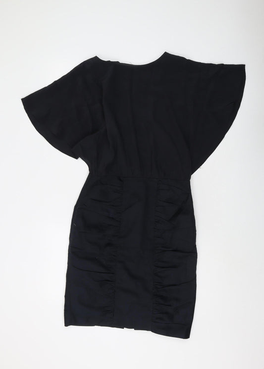 Pied A Terre Women's Black Silk Cotton Dress UK 8