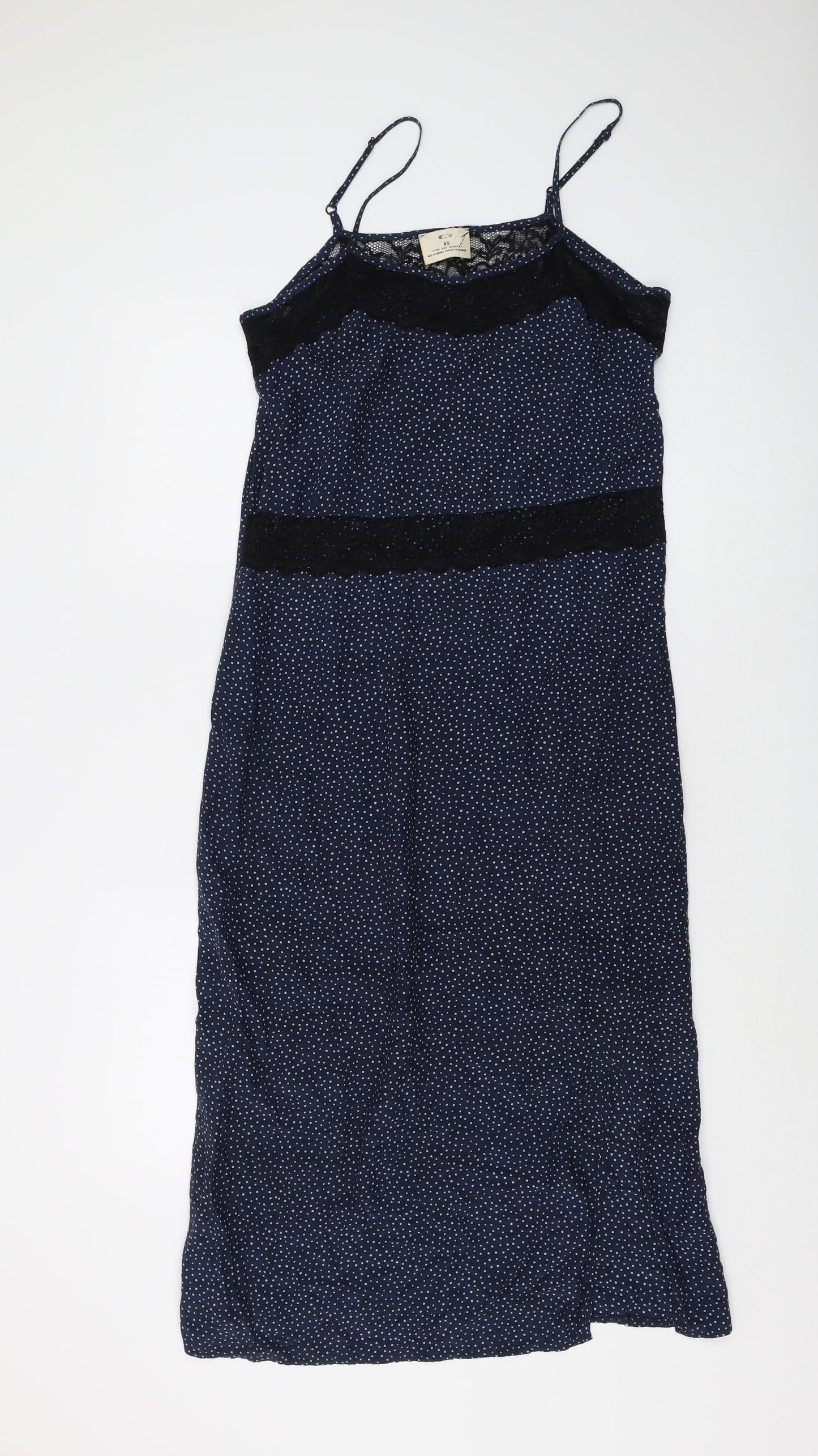 Pins and Needles Women's Blue Polka Dot Slip Dress XS