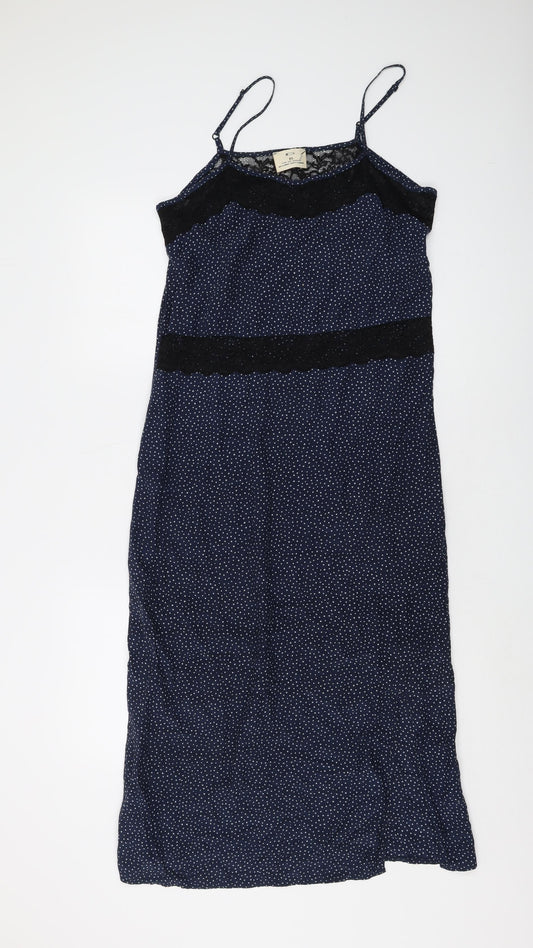 Pins and Needles Women's Blue Polka Dot Slip Dress XS