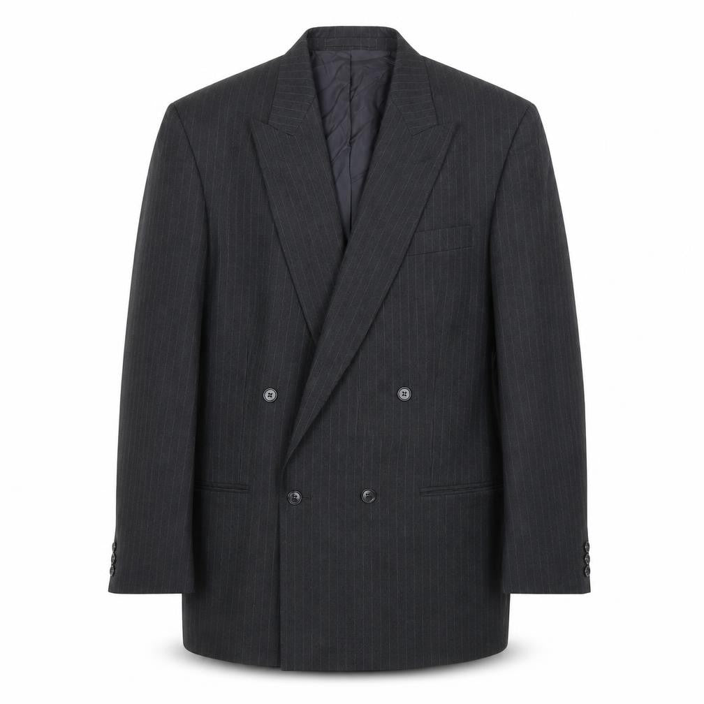 Debenhams Grey Pinstripe Double-Breasted Blazer 42L