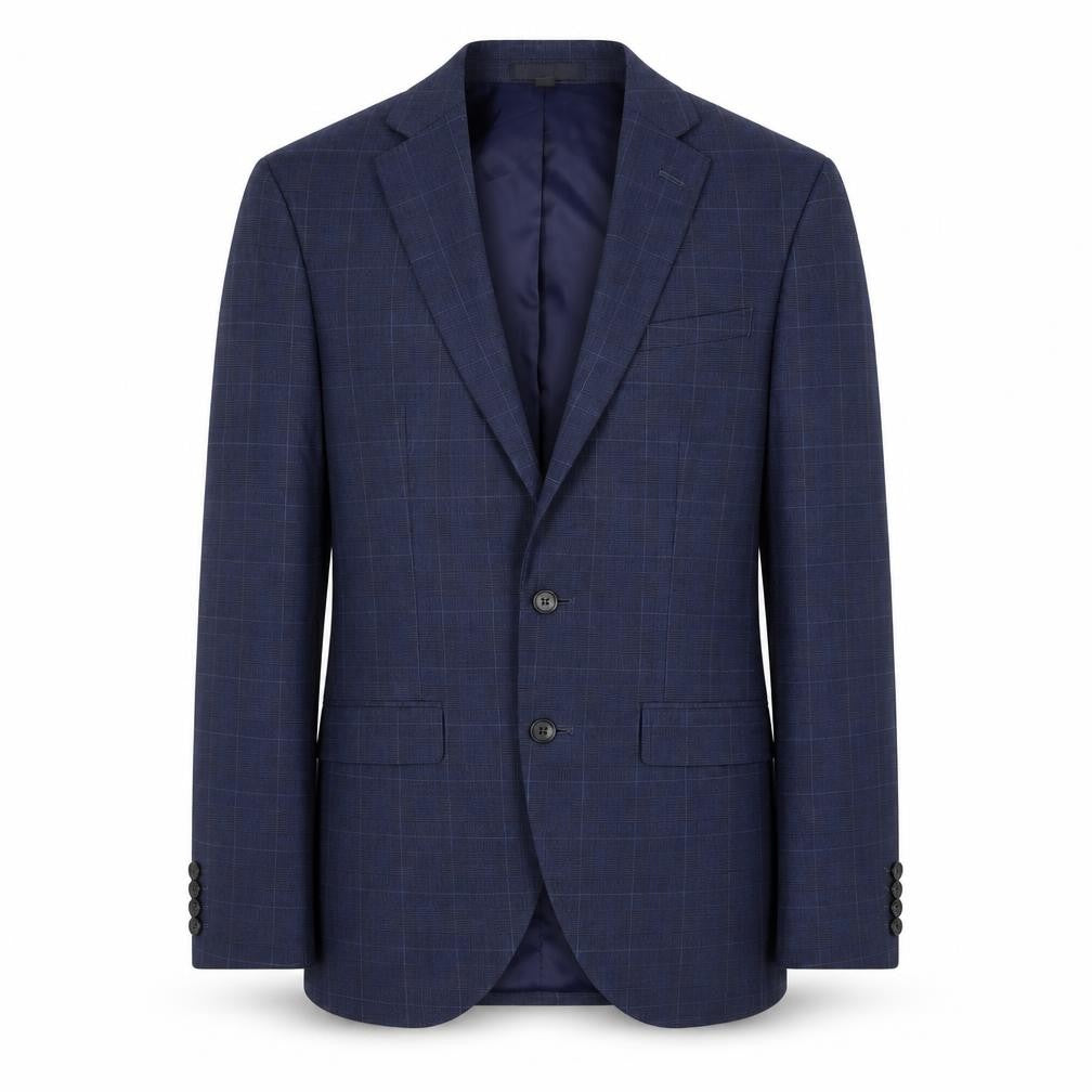 Marks & Spencer Men's Blue Check Blazer, Size 36R