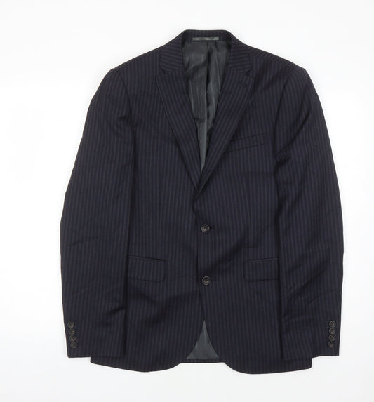 Next Men's Black Striped Blazer 38 Regular