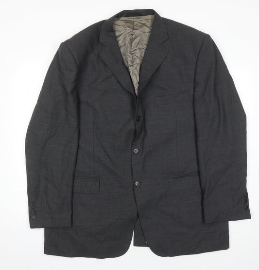 Marks and Spencer Men's Grey Suit Jacket, 46R Wool