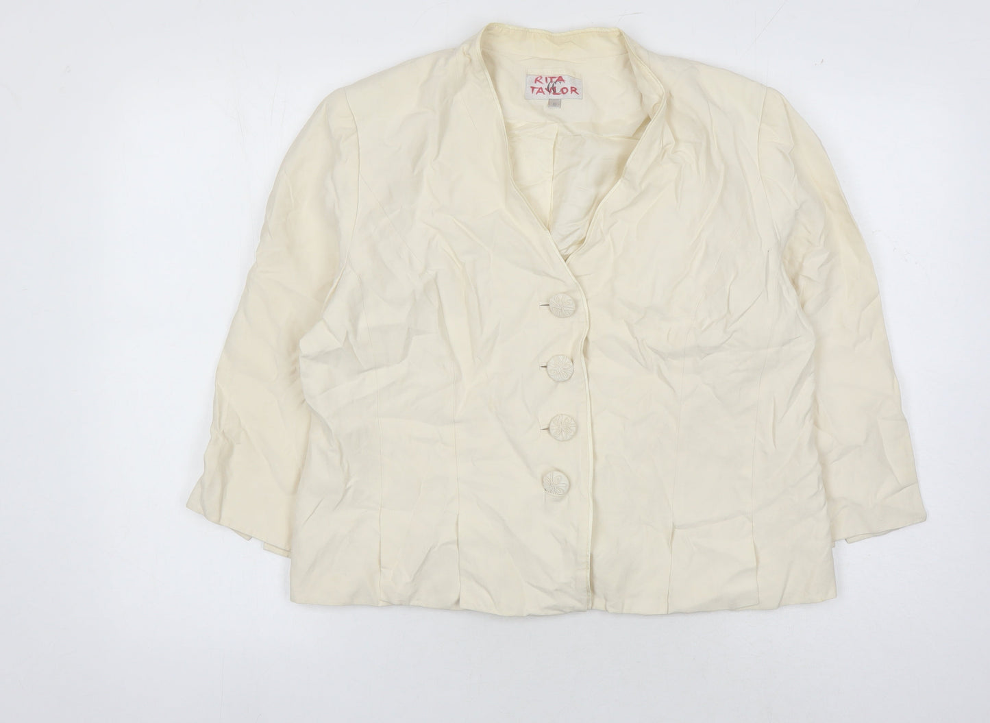 Rita Taylor Women's Ivory Blazer, Size 16, Formal