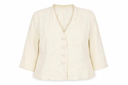 Rita Taylor Women's Ivory Blazer, Size 16, Formal