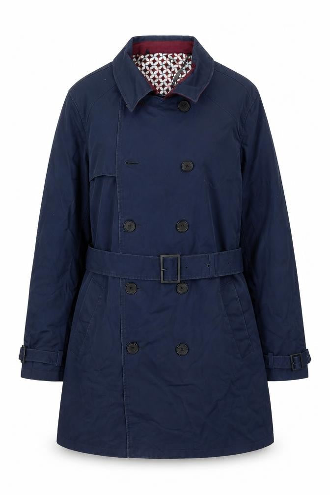 A.M London Women's Blue Trench Coat Size M
