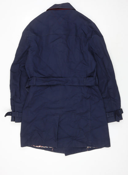 Back view of A.M London Women's Blue Trench Coat, size M