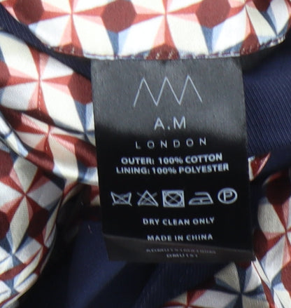 Close-up detail of A.M London Women's Blue Trench Coat, size M