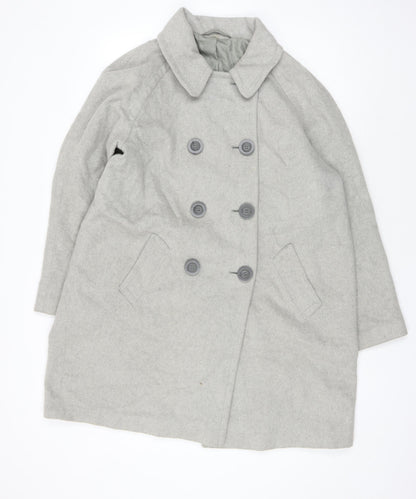 Additional front view of Cotswold Collections Women's Grey Pea Coat, size 16, Classic Style