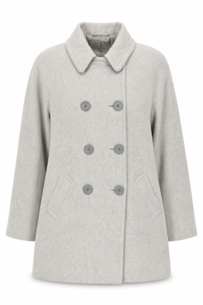 Front view of Cotswold Collections Women's Grey Pea Coat, size 16, Classic Style
