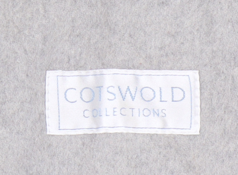Close-up detail of Cotswold Collections Women's Grey Pea Coat, size 16, Classic Style