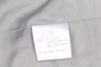 Brand and care label for Cotswold Collections Women's Grey Pea Coat, size 16, Classic Style