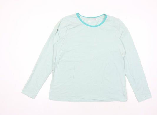 Lands' End Women's Blue Long Sleeve Basic T-Shirt, L