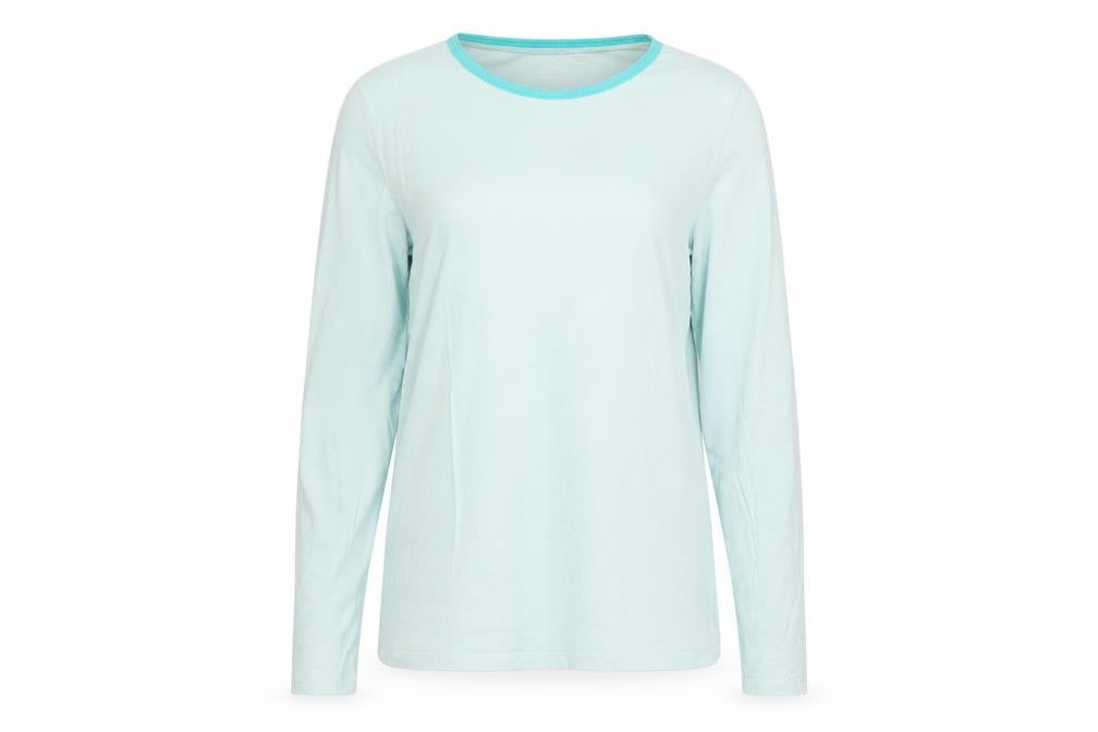 Lands' End Women's Blue Long Sleeve Basic T-Shirt, L