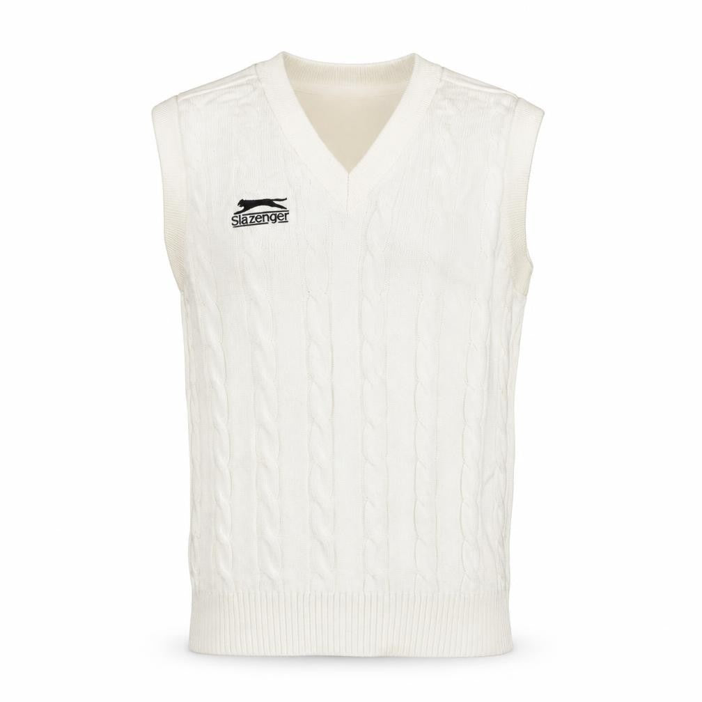 Slazenger Men's Ivory Cable-Knit Vest S