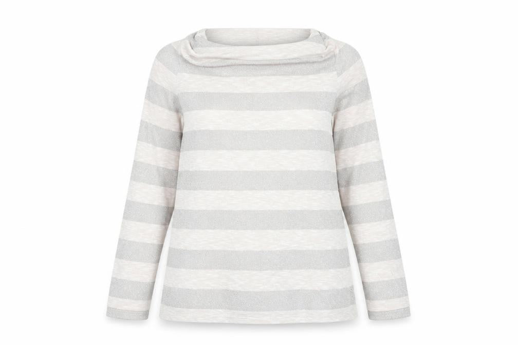 Jane Ashley Women's Striped Cowl Neck Pullover, Size 12, Multicolour