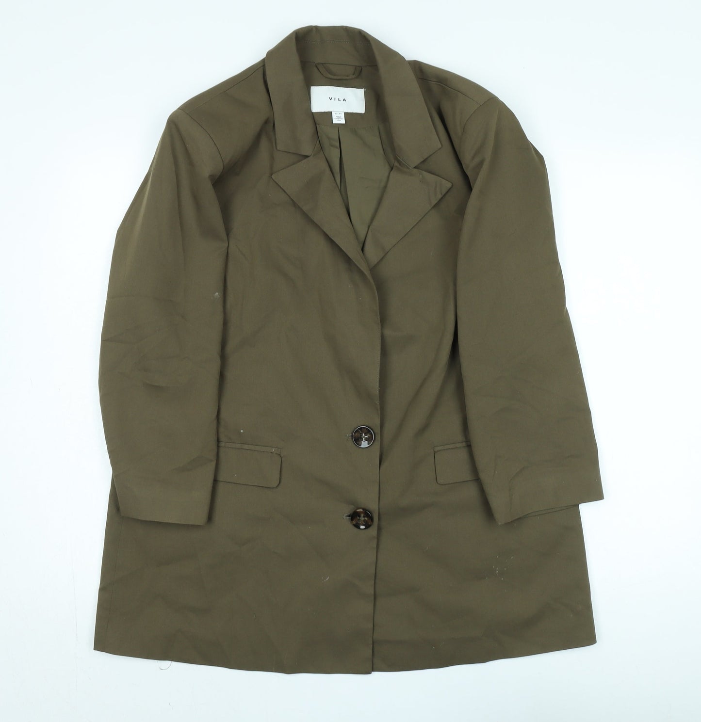 Vila Women's Green Blazer, Size 16, Regular Fit, Twill