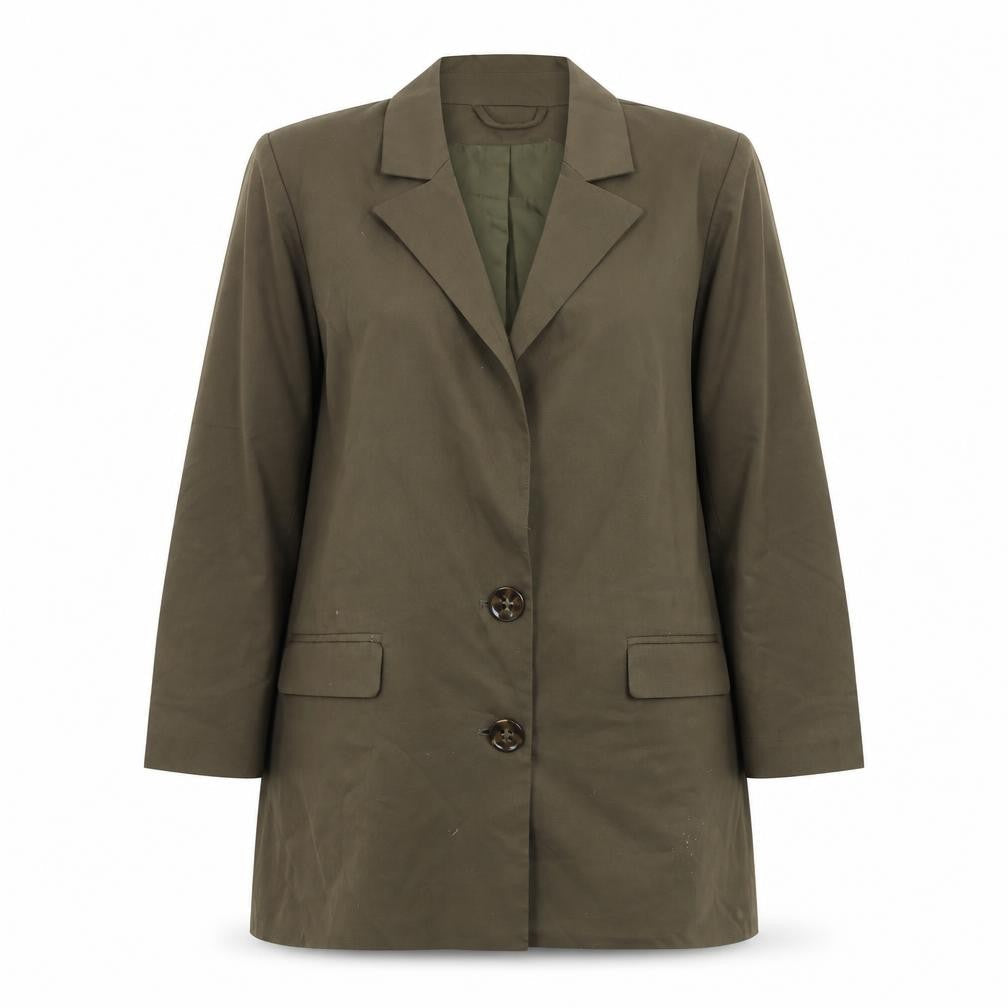 Vila Women's Green Blazer, Size 16, Regular Fit, Twill