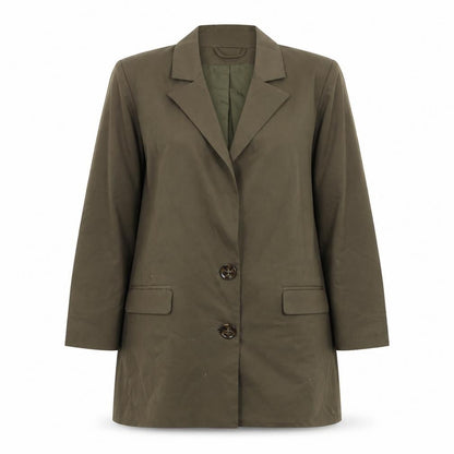 VILA Women's Green Blazer, Size 16, Regular Fit, Twill