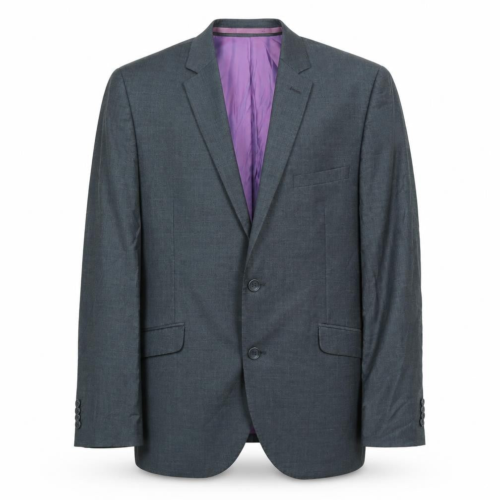 Men's Grey Wool Blazer 40R Business Formal Classic