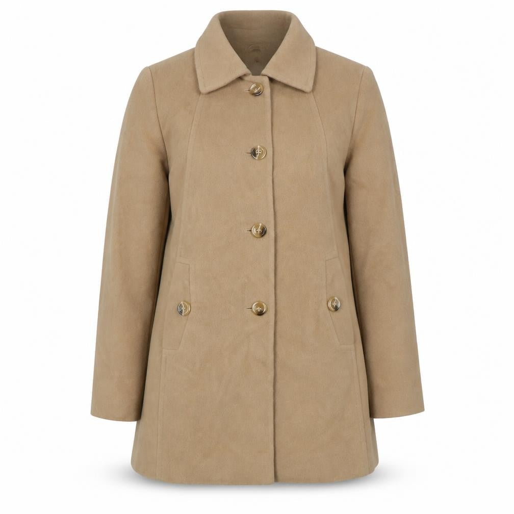 Eastex Women's Beige Wool Blend Overcoat Size 12