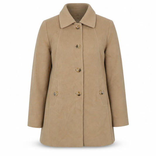 Eastex Women's Beige Wool Blend Overcoat Size 12