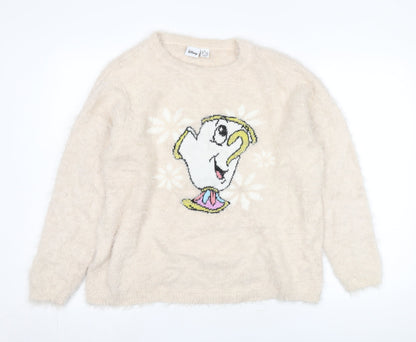 Preloved Disney Women's Beige Pullover Jumper M - Front