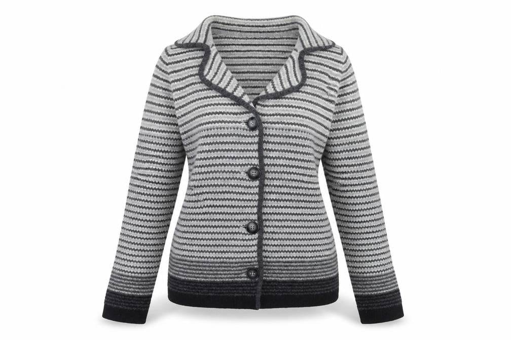 East Women's Grey Collared Cardigan Size 10