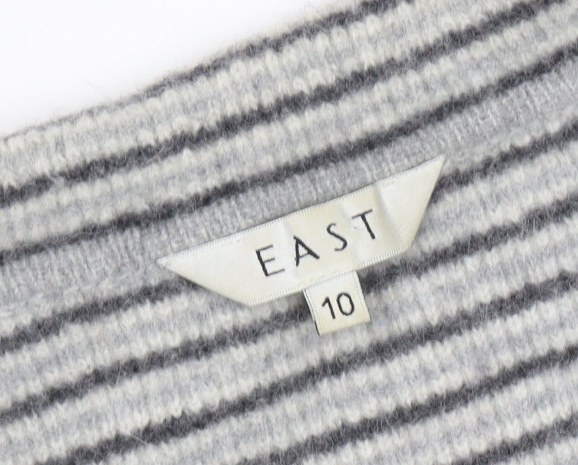 East Women's Grey Collared Cardigan Size 10