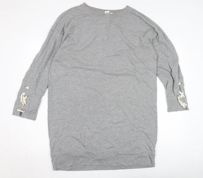 Gap Women's Grey L Pullover Lace-Up Sweatshirt