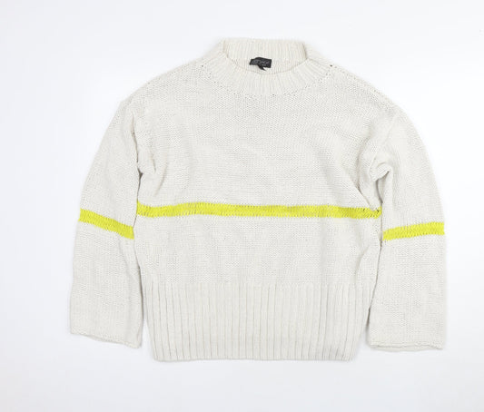 Topshop Women’s Ivory Crew Neck Jumper Size 10
