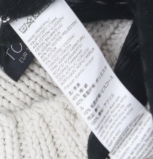 Topshop Women’s Ivory Crew Neck Jumper Size 10