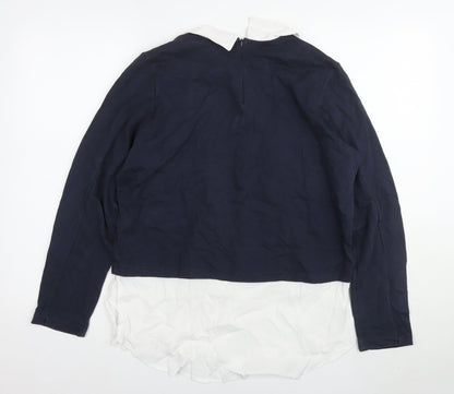 Marks & Spencer Women's Blue Collared Blouse, Size 14