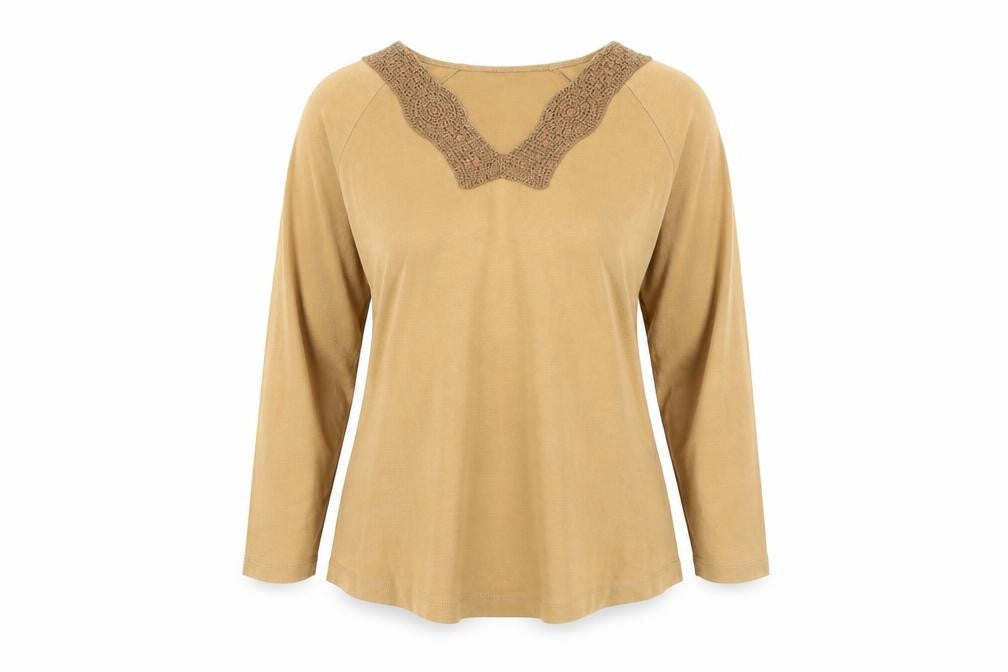 Per Una Brown Blouse - Women’s Size 12 Stretch Knit