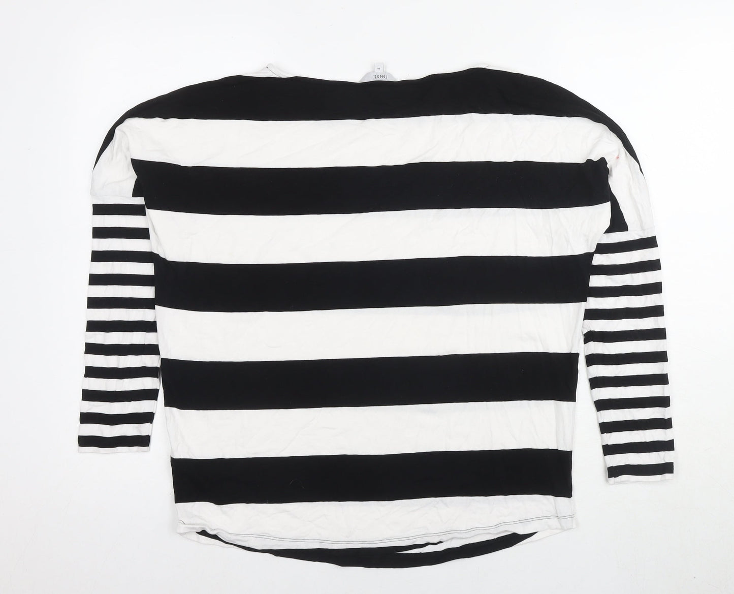 Next Women's Striped T-Shirt UK 14 Black White