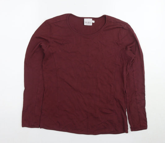 Wall Women's Red Long Sleeve Basic T-Shirt, Size L