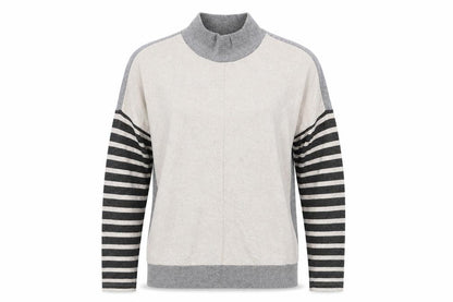 Next Women's Grey Striped Jumper, Size 6, Mock Neck