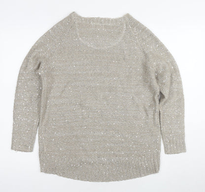 Marks & Spencer Womens Beige Pullover Jumper Size 8