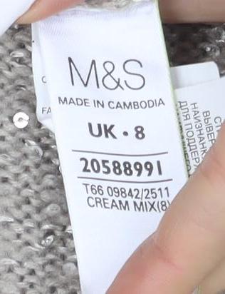 Marks & Spencer Womens Beige Pullover Jumper Size 8