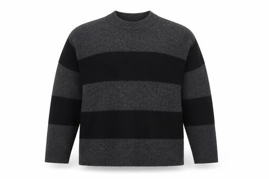 New Look Women's Black Jumper, M, Raglan Sleeve, Striped Knit