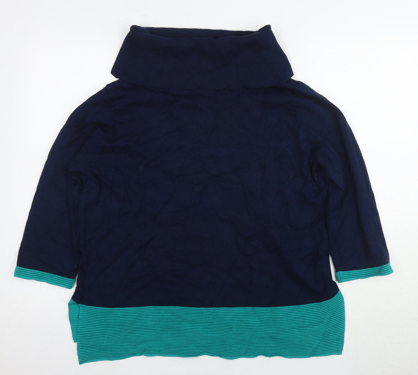 Mitzy Women's Blue XL Roll Neck Tunic Jumper