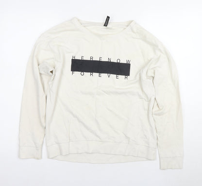 H&M Women's White Pullover Sweatshirt M