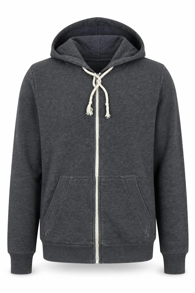 White Label Men's Grey Full Zip Hoodie, Size S