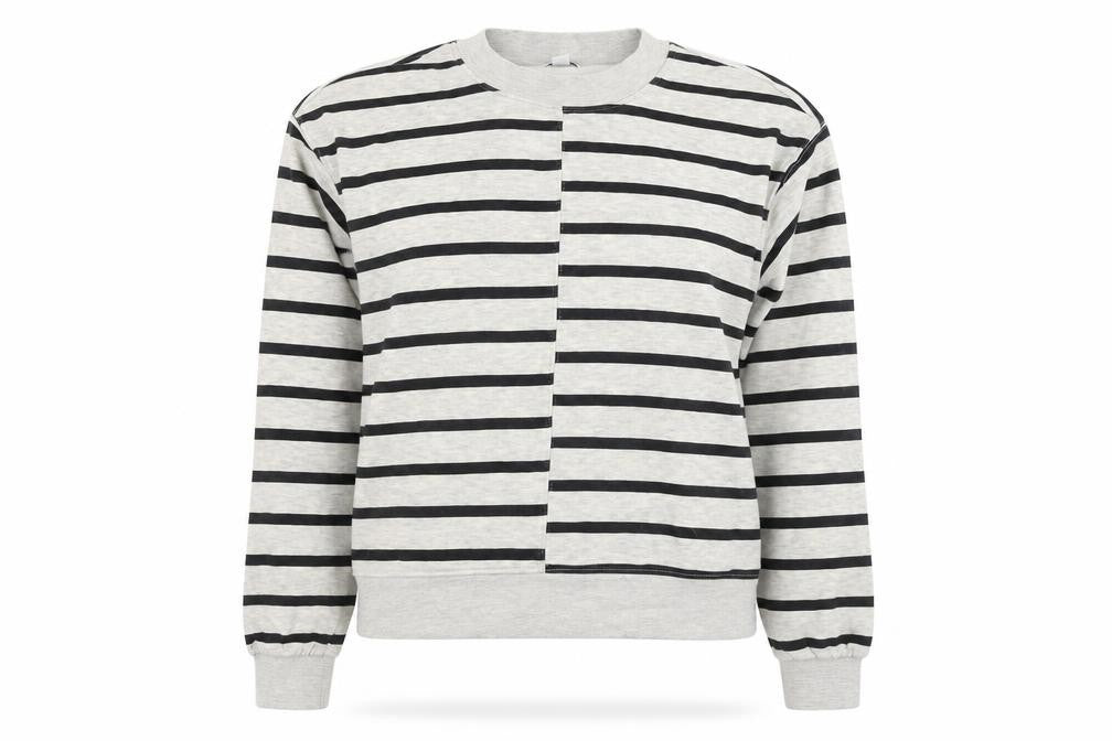 Next Women’s Grey Striped Pullover Sweatshirt S