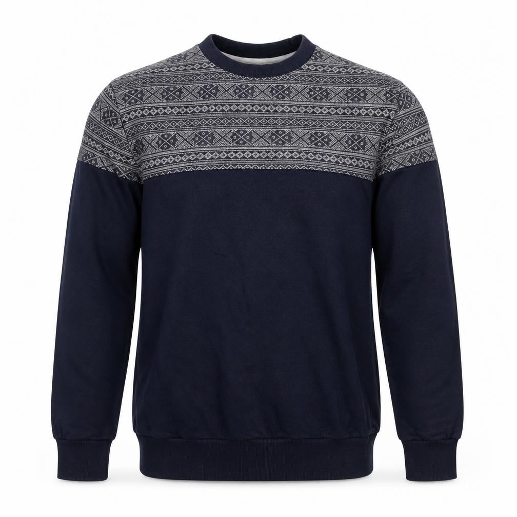River Island Men's Blue Geometric Pullover Jumper M