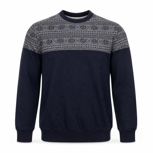 River Island Men's Blue Geometric Pullover Jumper M