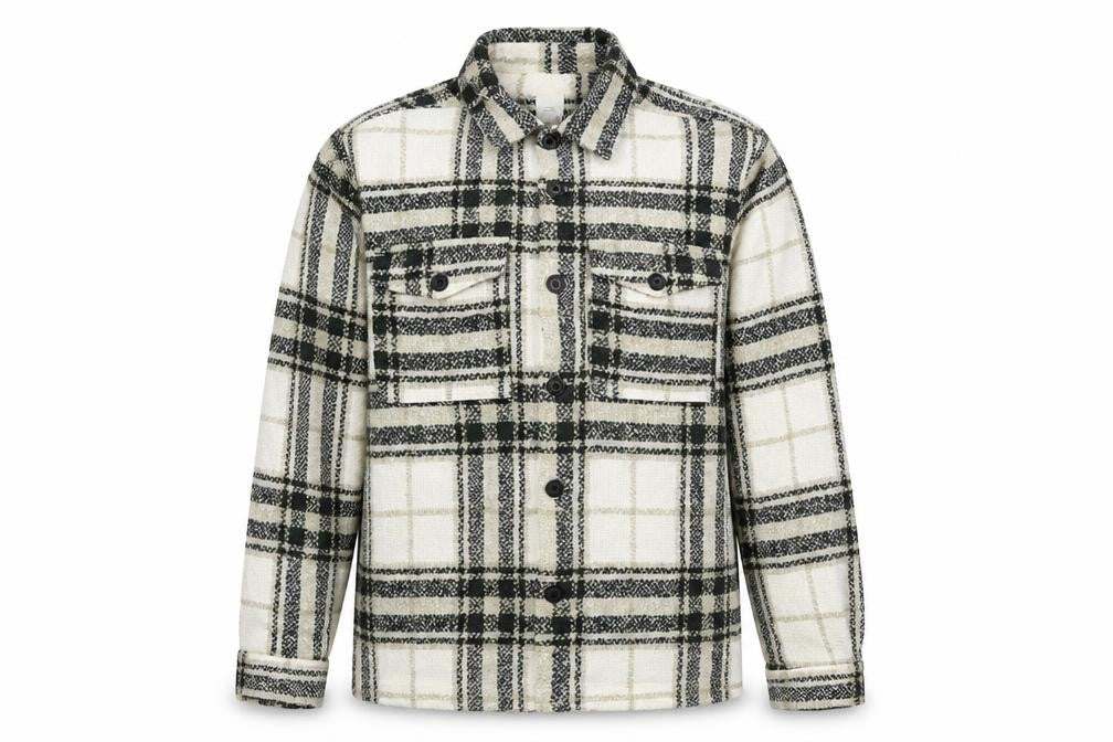 River Island Men's Black Check Shirt Jacket M