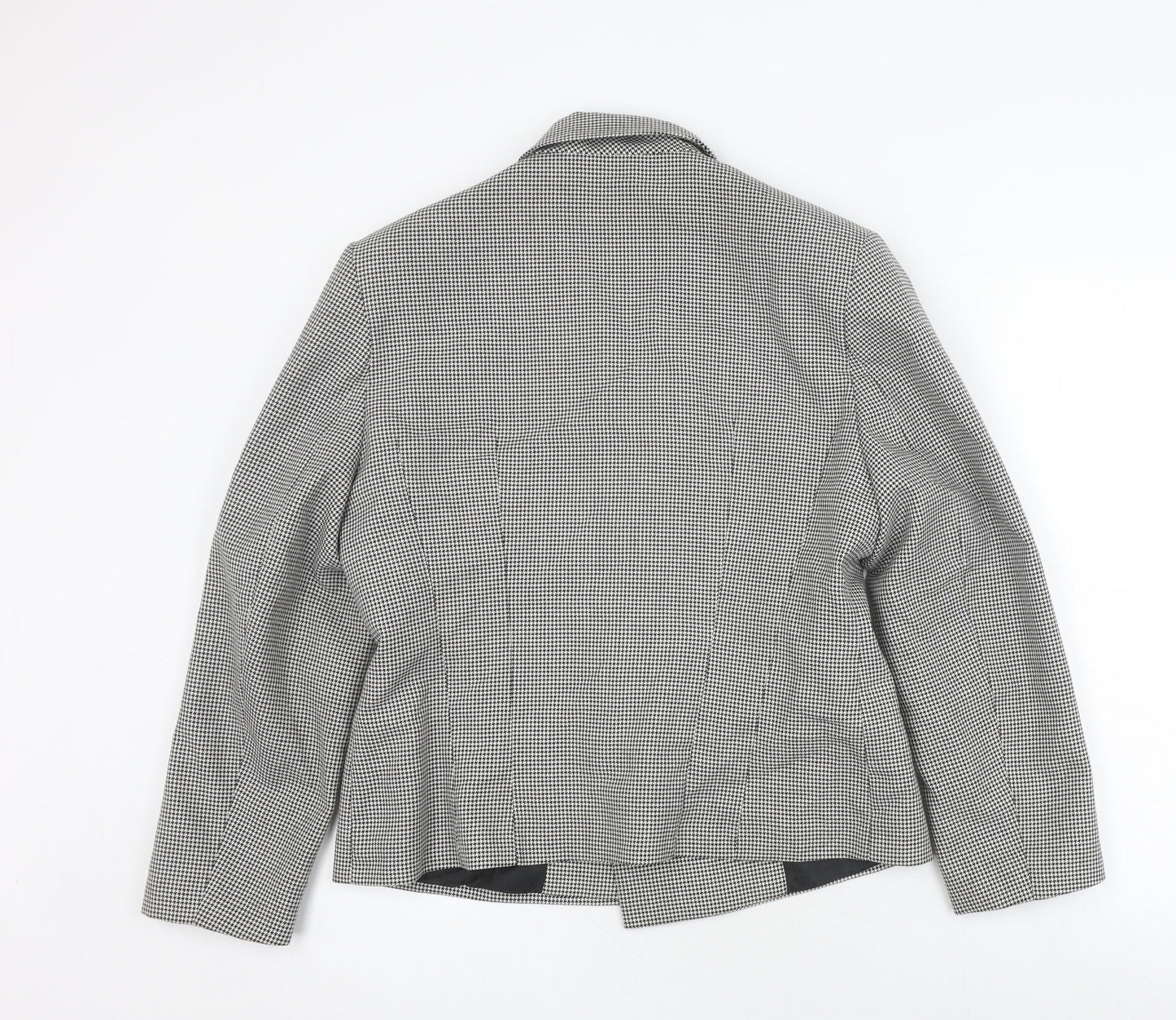 St Michael Women's Black Blazer Size 14, Herringbone Pea Coat
