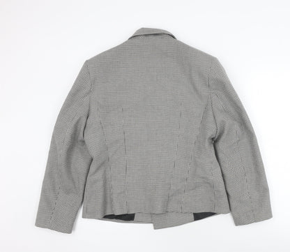 St Michael Women's Black Blazer Size 14, Herringbone Pea Coat